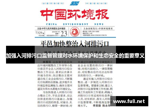 加强入河排污口监督管理对水环境保护和生态安全的重要意义