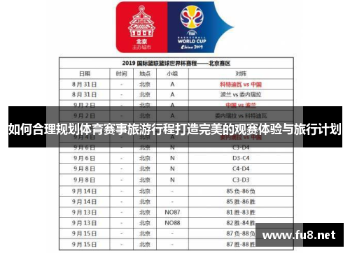 如何合理规划体育赛事旅游行程打造完美的观赛体验与旅行计划